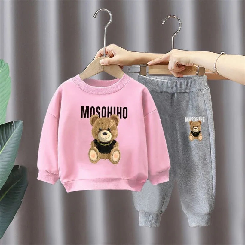 Children's Clothing Boy Sets Spring Autumn Mother Kids Girls Outfits Suits Baby Cute Sports Hoodie Trousers 2pcs Toddler Clothes
