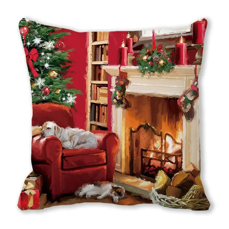 New Years Gifts Christmas Ornaments Pillow Cases Merry Home Decorations Cushion Covers