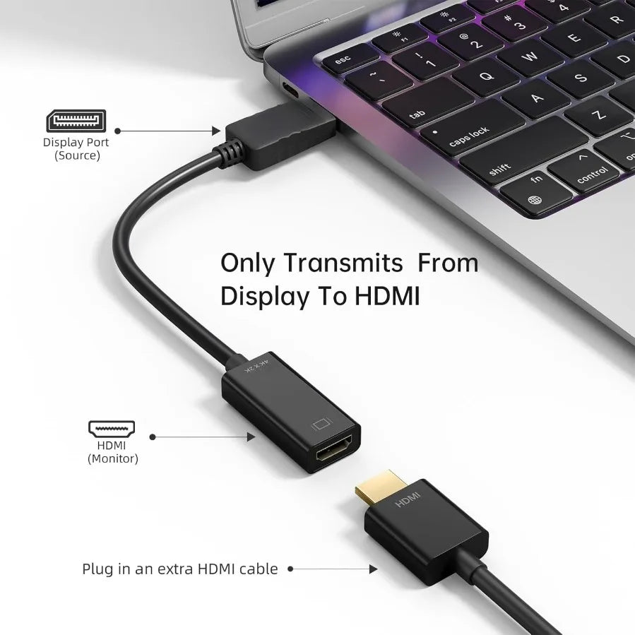 4K DisplayPort To HDMI-compatible Cable 1080P DP To HDMI-compatible Converter Male To Female HD Video Audio Adapter for TV PC
