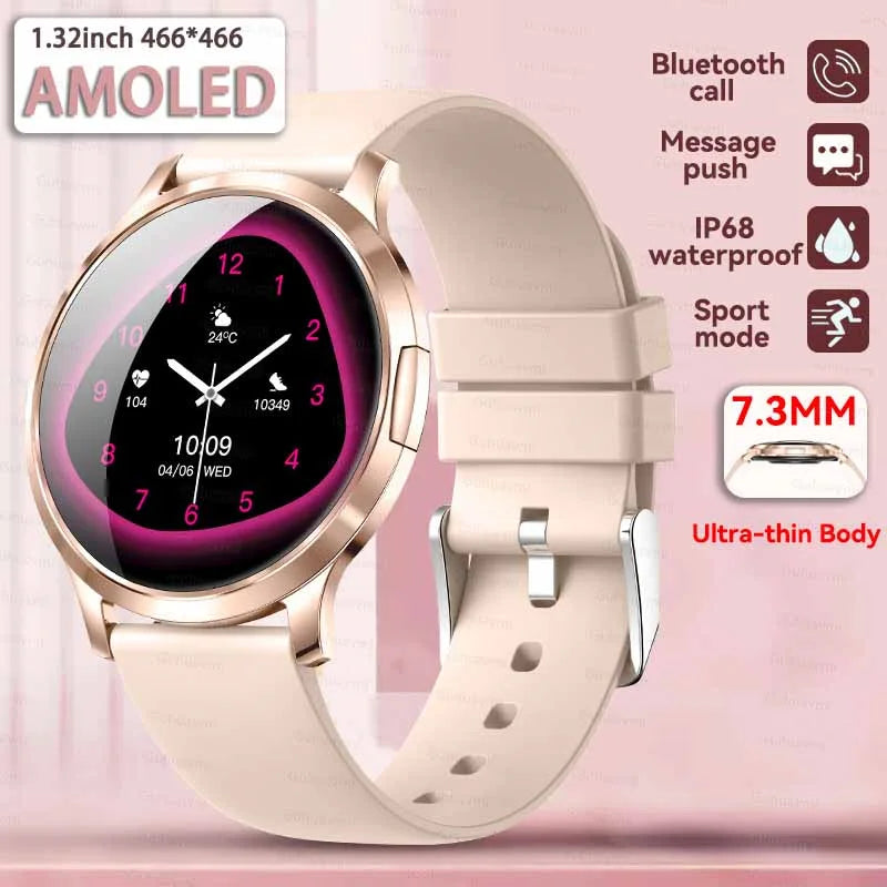 Women's Health Fashion Smart Watch 3D Curved HD Screen Heart rate Bluetooth call Sports Fitness Bracelet Light luxury SmartWatch