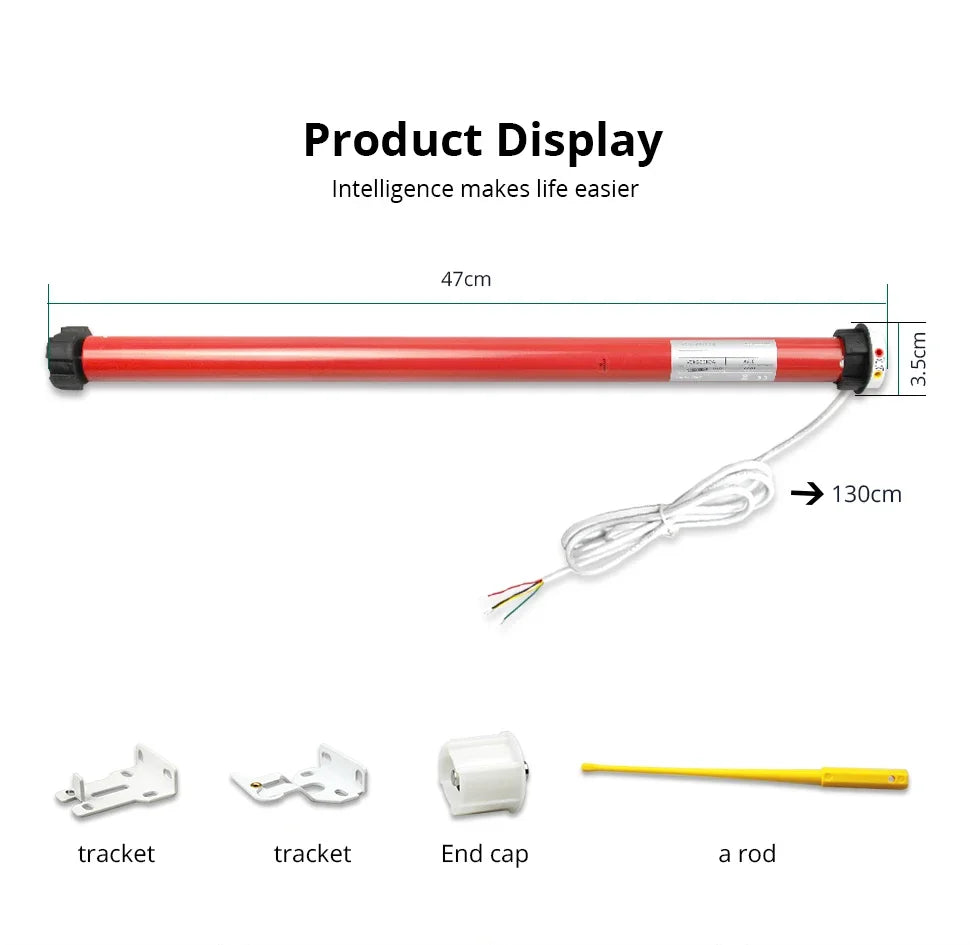 Automatic Electric Roller Curtain Motor for 38mm Tube Blinds Shutter Control by Switch Suit for 100V to 240V