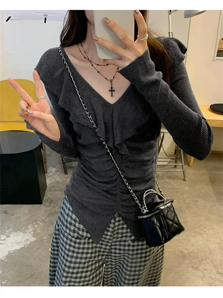 Women Sweater Womens Winter Sweaters Pullover Traf Female Knitting Overszie Long Sleeve Loose Knitted Outerwear ropa de mujer