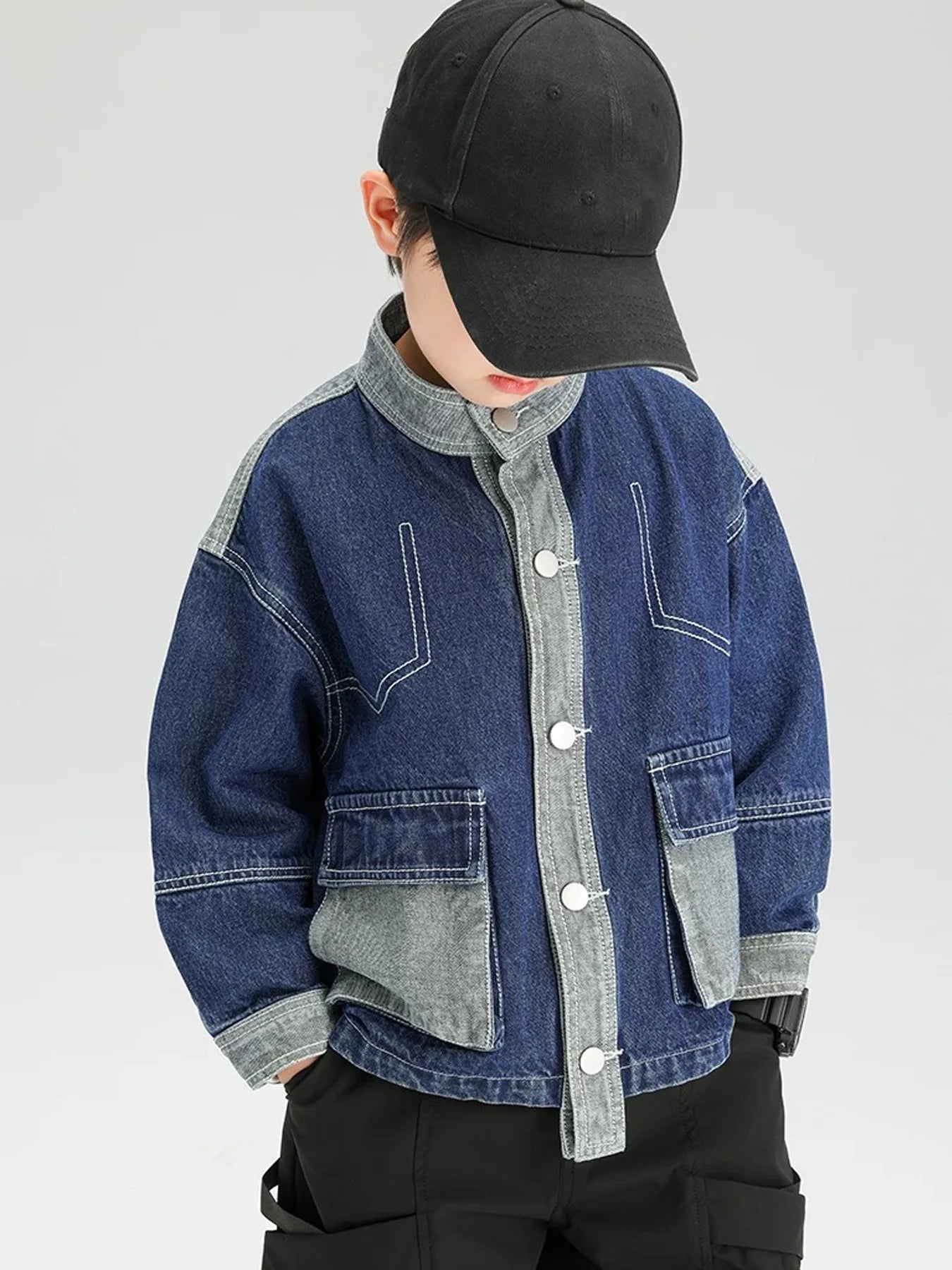 Children's Clothing Boys' Fashionable Jackets Spring and Autumn New Spring Internet Celebrity Clothing Boys' Jackets Denim Jacke