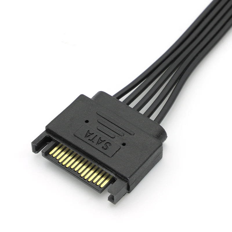 20cm/30cm SATA 15pin Male To Female Power Extension Cable 5-wire Pure Copper Tinned Wire Power Supply Cable For HDD SSD 