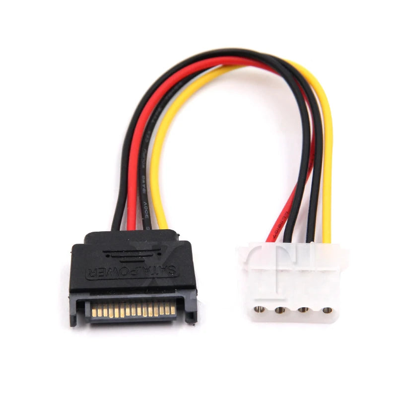 4 Pin Molex IDE To 15 Pin SATA Power Cable Male To Female SATA Extension Cord Hard Drive Disk Power Supply Cable Adapter For PC