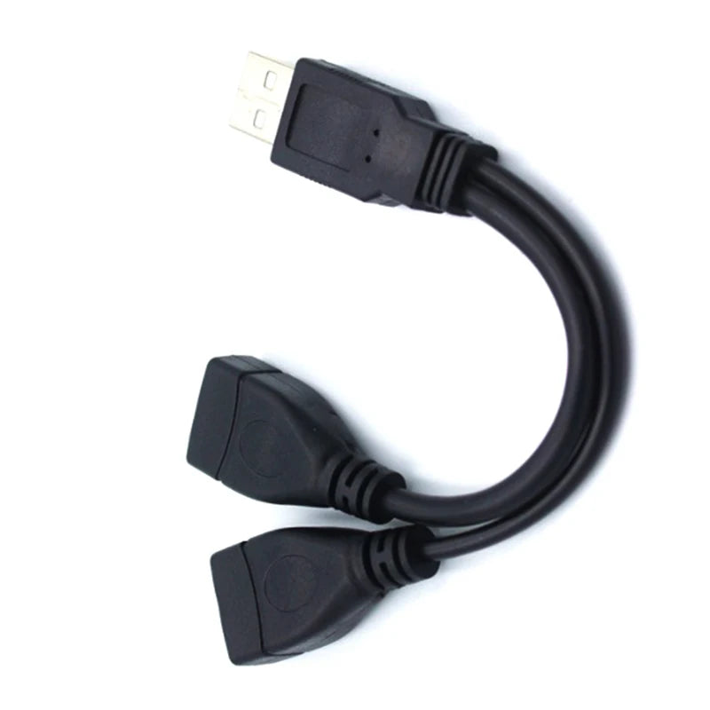 USB 2.0 Splitter Y Cable 1 Male to 2 Female Extension Cord Power Adapter Converter for PC Car Data Transmission Charging