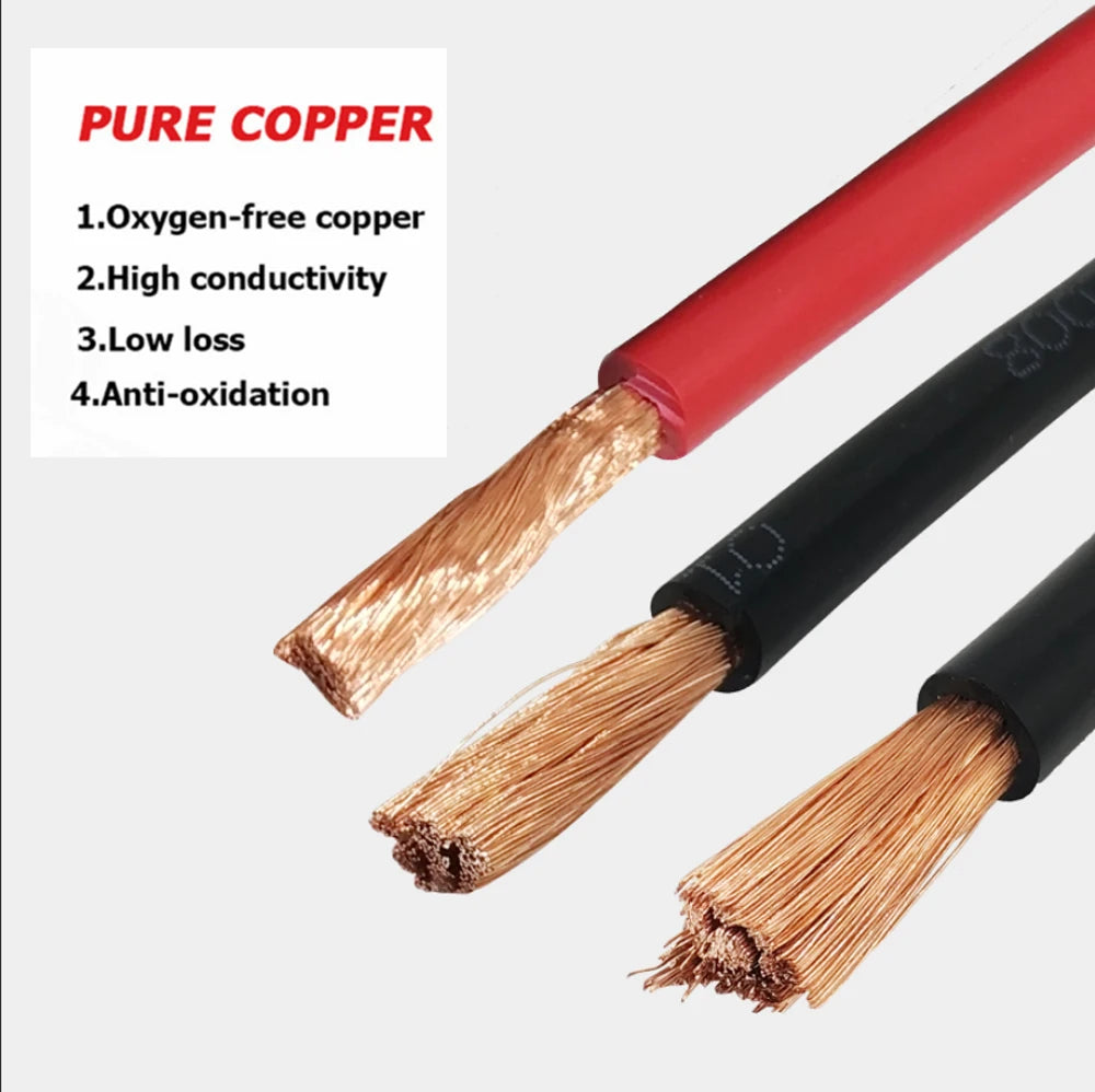 RV Copper Wire 10mm2 16mm2 25mm2 35mm2 Strand Copper Cable Red Black Electrical Wires PVC Single-Core Multi-Strand Power Cables