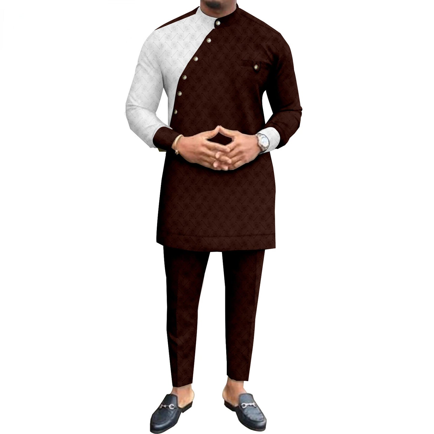 New Casual Fashion African Ethnic Solid Color Men's Casual Suit Jacket + Pants Ropa Hombre Roupas Maculinas 반바지 Men Clothing