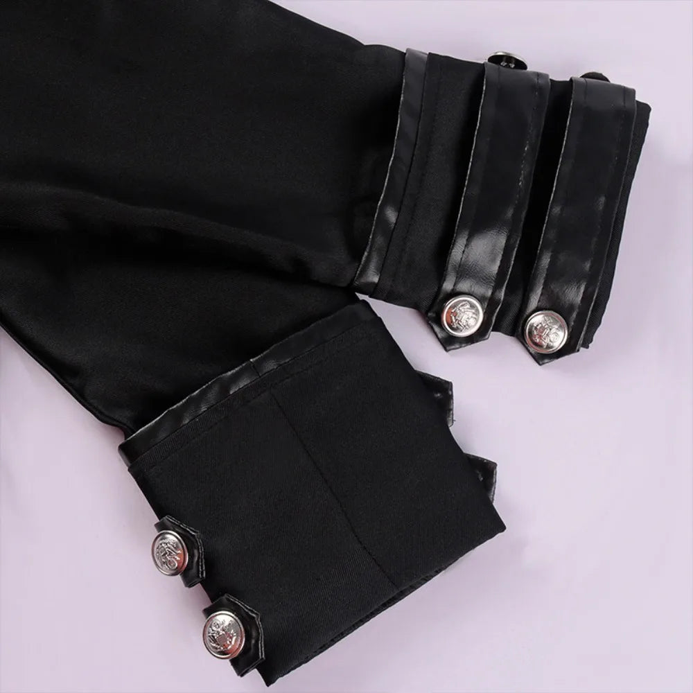 New European and American Men's Formal Attire - Medieval Retro Costume Men's Mid-Length Punk Retro Tailcoat
