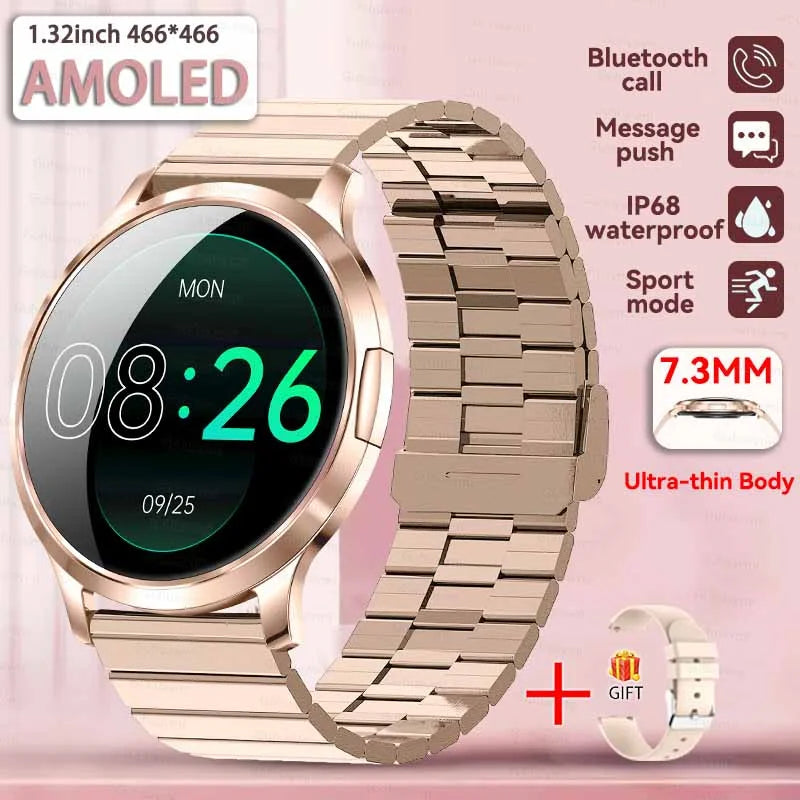 Women's Health Fashion Smart Watch 3D Curved HD Screen Heart rate Bluetooth call Sports Fitness Bracelet Light luxury SmartWatch