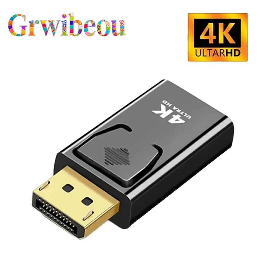 4K DisplayPort to HDMI-compatible Adapter Cable 1080P DP to HDMI-compatible Video Audio Converter For PC TV Laptop Projector