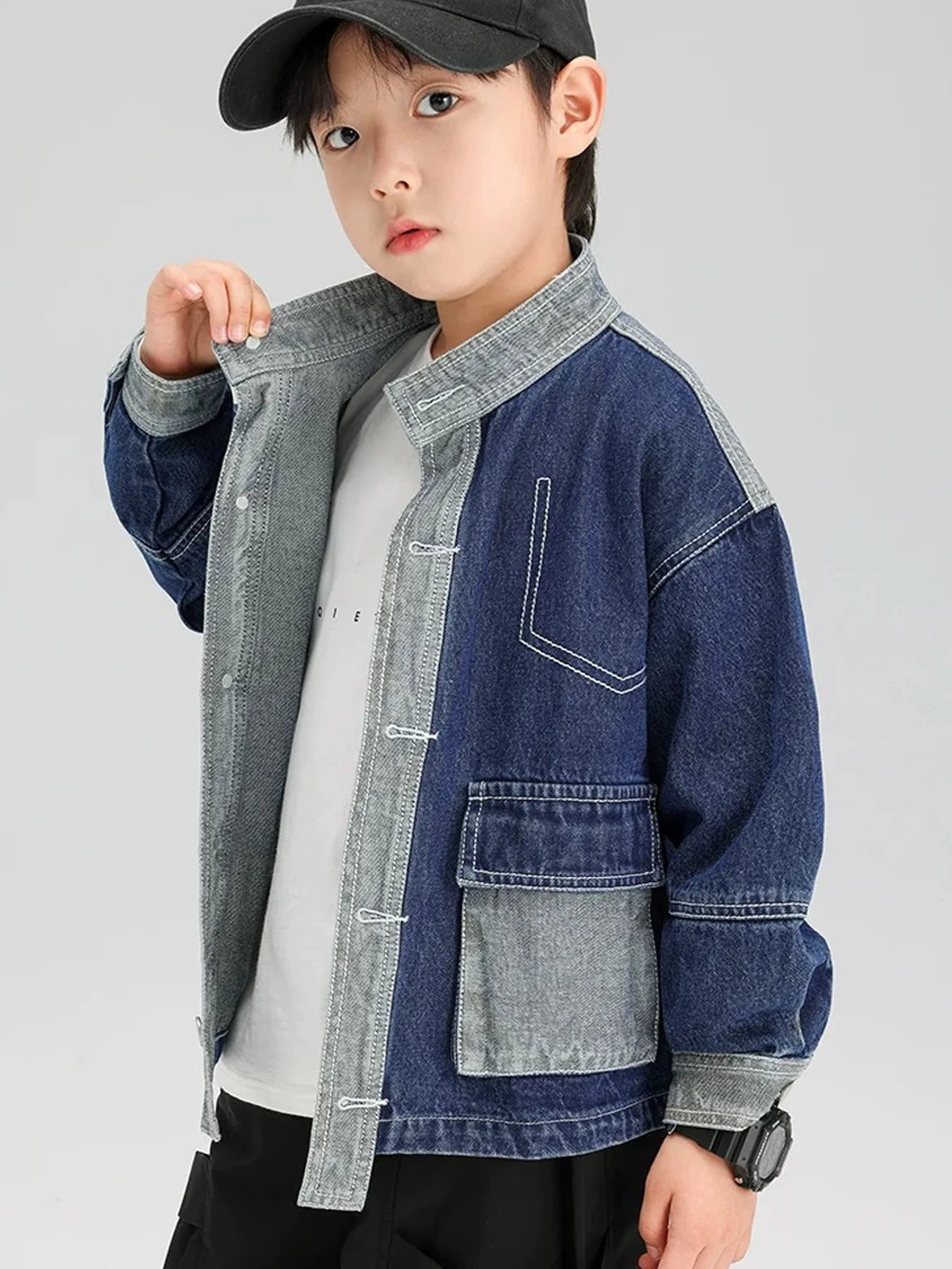 Children's Clothing Boys' Fashionable Jackets Spring and Autumn New Spring Internet Celebrity Clothing Boys' Jackets Denim Jacke
