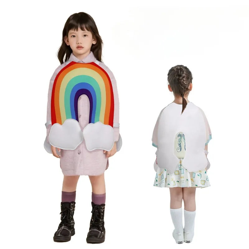 Children's Day Rainbow Costume Kids Cosplay Funny School Stage Performance Role Play Outfit Girls Boys Halloween Carnival Party