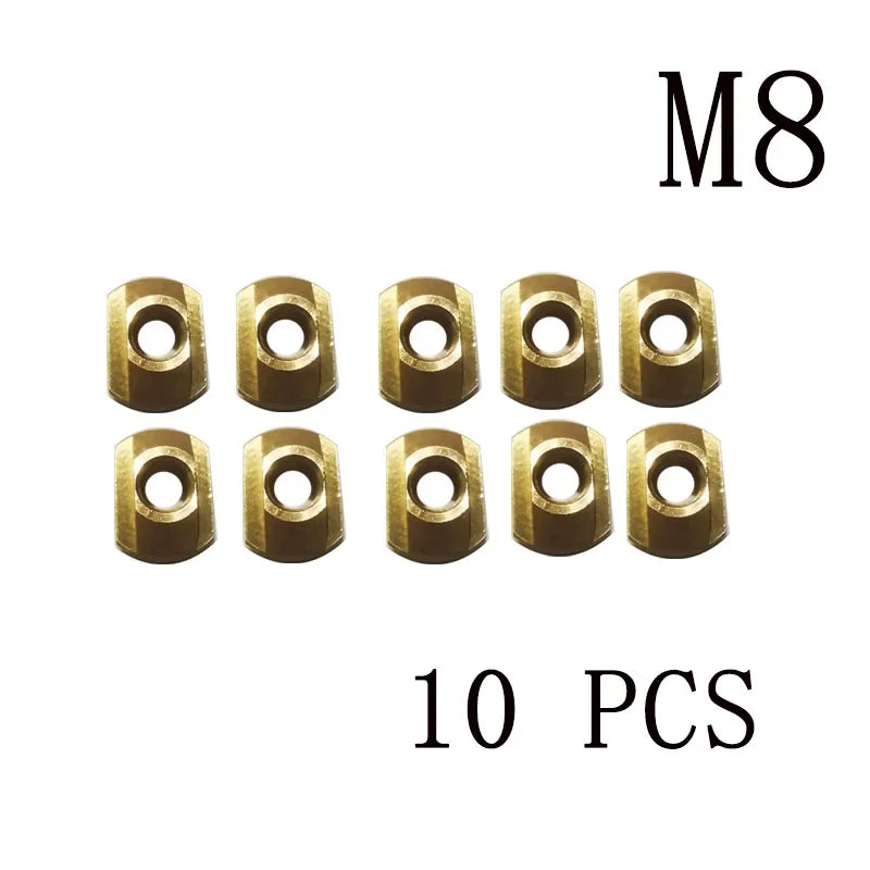 10 Or 20Pcs M8 Windsurf Hydrofoil Mounting Brass T-Nuts Water Sports Surfing All Hydrofoil Tracks Outdoors Surfing Accessories