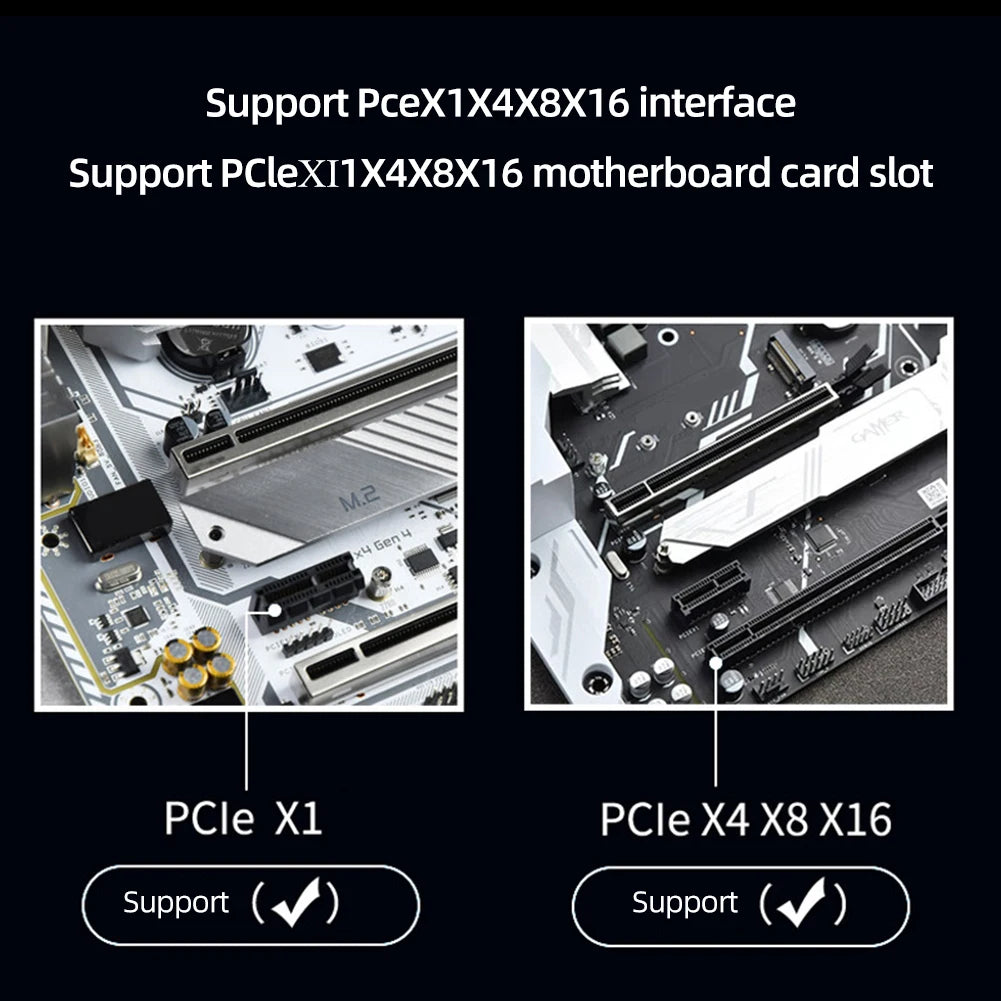M.2 NVME To PCIe4.0 X1 Expansion Card Adapter Support PCIe X1 X4 X8 X16 Interface with Heat Sink for SSD 2230/2242/2260/2280