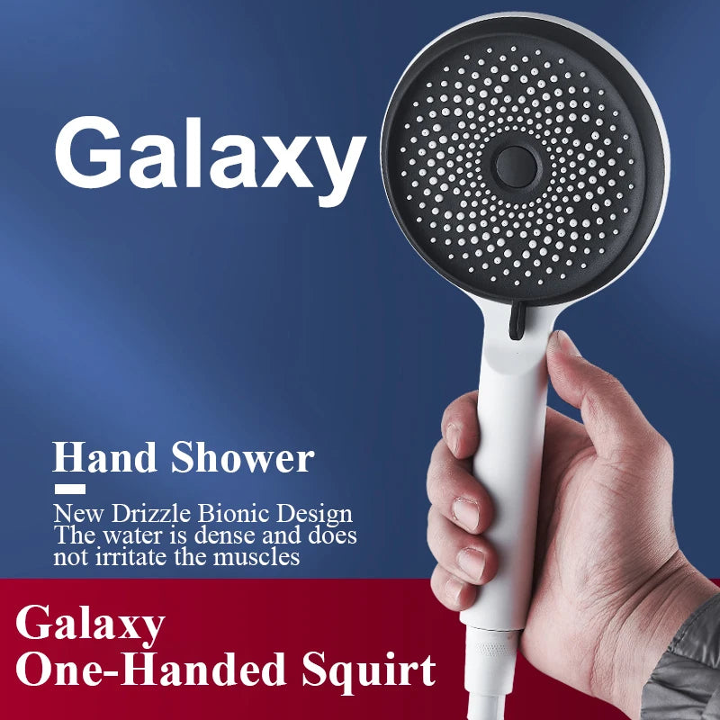 Shower Head 3 Mode Rainfall ABS Round High Pressure Turbo Spray Nozzle Adjustable Black Eco Shower Bathroom Accessories FR102