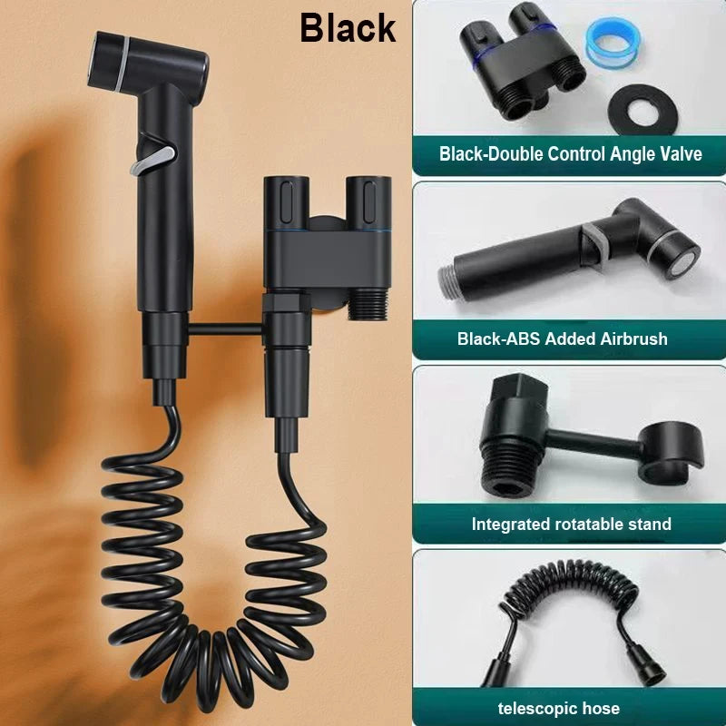 Bidet toilet sprayer set spray water bathroom handheld bidet sprayer toilet shower double outlet angle valve toilet accessories