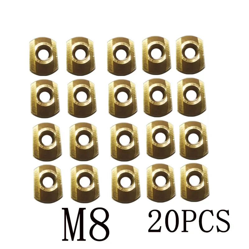 10 Or 20Pcs M8 Windsurf Hydrofoil Mounting Brass T-Nuts Water Sports Surfing All Hydrofoil Tracks Outdoors Surfing Accessories