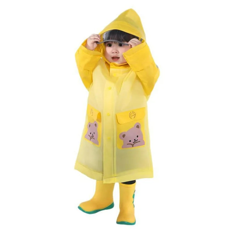 Children's Raincoats for Boys and Girls Rainproof Suits for Kindergarten and School Kids Cartoon Reflection Raincoat Kids 1pcs