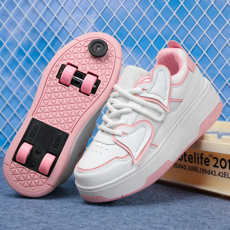 Roller Skate Shoes Kids Autumn Children Fashion Casual Sports Toy Gift Games Boys 4 Wheels Sneakers Girls Walking Boots