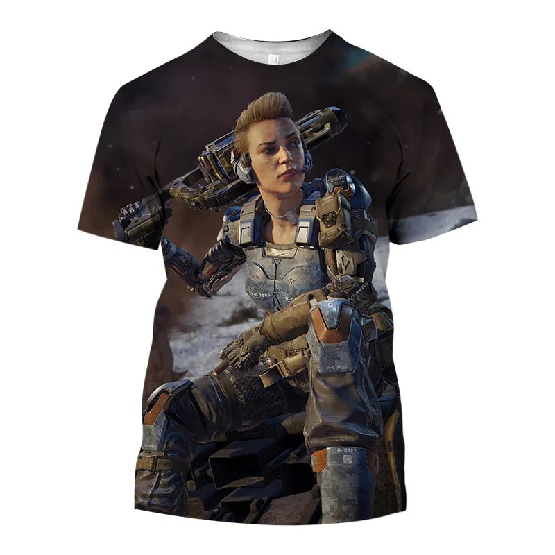 2024 Summer New Hot Call of Duty Game 3d Printed Men's T-shirt Fashion Casual Plus Size Loose Comfortable Breathable Top
