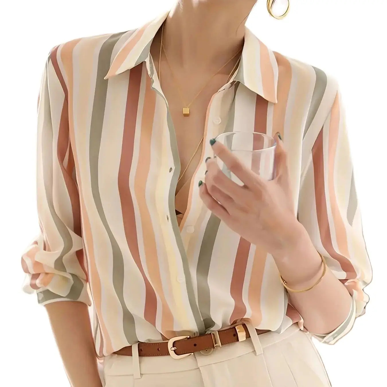New Arrival Women Blusa Mujer for Spring Autumn Fashion Trendy Print Ladies' Button-Down Shirt for Work and Casual