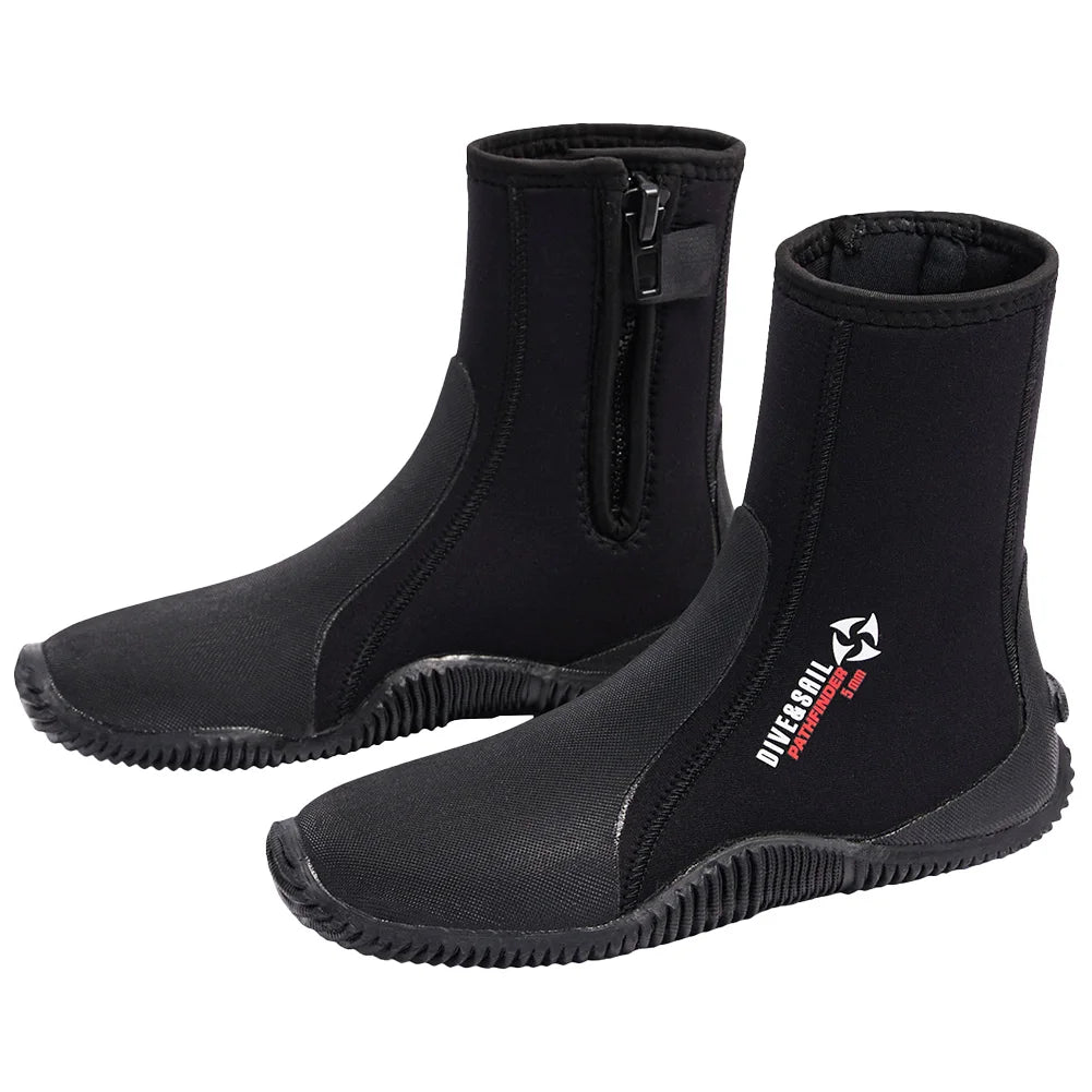Neoprene 5mm Diving Boots Non-slip Adult Warm Thermal Patchwork Wetsuit Shoes Free Surfing Boots for Men Womens Swimming