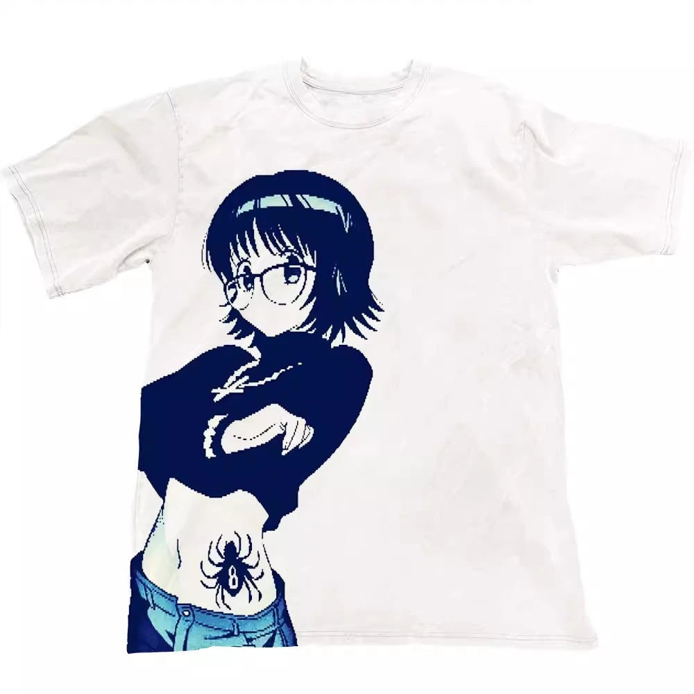 2025 Ropa Mujer Japanese T Shirts Women's Clothing Cute Print White Tees Casual Fashion Summer Camisetas Oversized Tshirts Tops