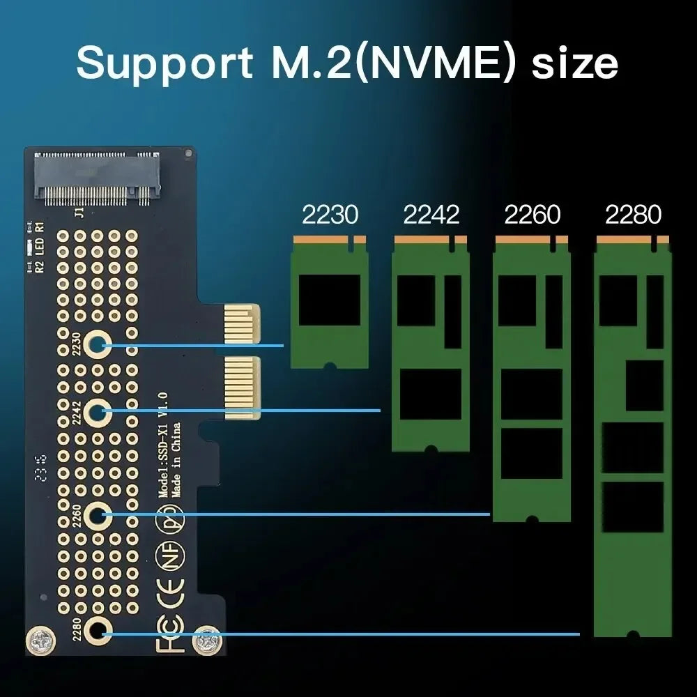 M.2 NVME SSD to PCIe 4.0 3.0 Adapter M.2 SSD GEN4 PCIe 4.0 PC Motherboard X1 X4 X8 X16 Expansion Card For 2230 2242 2260 2280