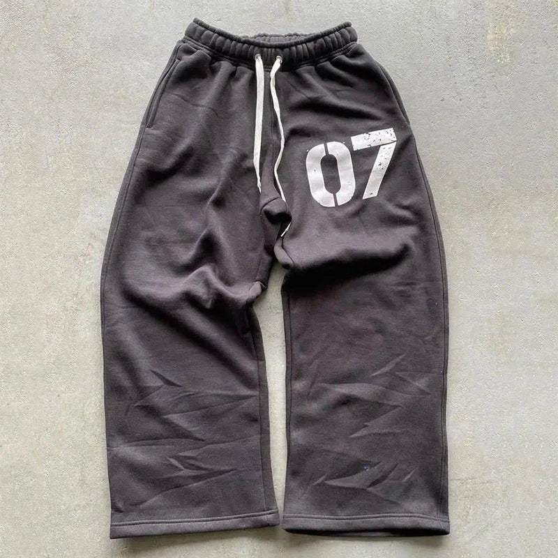 ropa hombre American Retro Knitted Pants Men Y2k Street Harajuku Oversized Trousers Loose Casual Wide Leg Pants Women Sweatpants