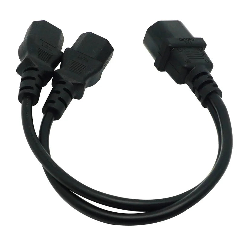 C14 to Dual C13 Cable One Drive Two Extend Power Cord Wire Computer PC Network PDU Server Monitor Power Bifurcation Line