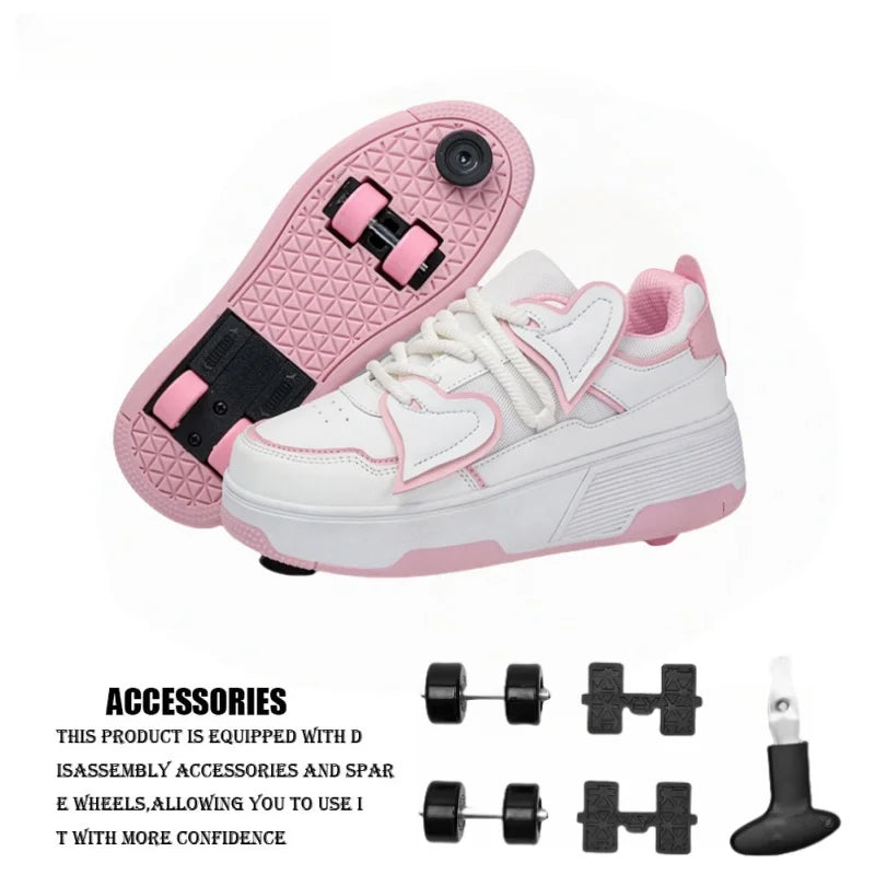 Roller Skate Shoes Kids Autumn Children Fashion Casual Sports Toy Gift Games Boys 4 Wheels Sneakers Girls Walking Boots