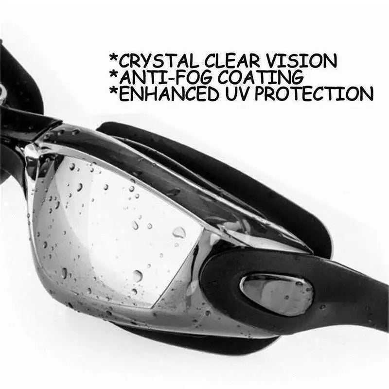 2024 Hot Anti Fog Swimming Goggles Uv Glasses Adjustable Earbuds Mya Adult UK