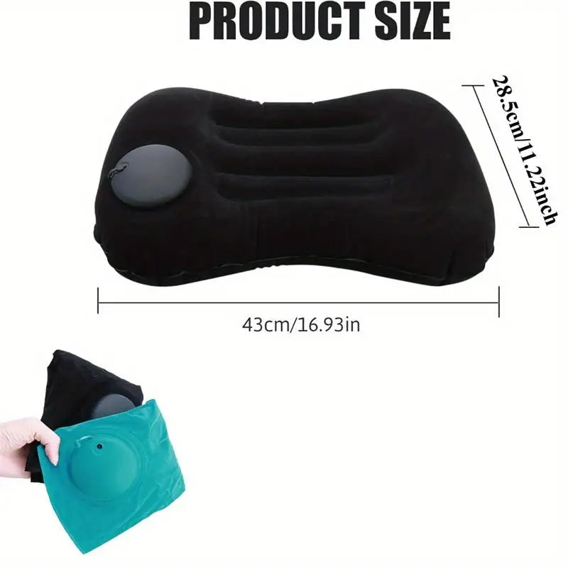 1pc Portable Neck Rest Press to Inflate Compact Air Pillow for Beach Office Home TravelCamping Pillow Inflatable Travel Pillow