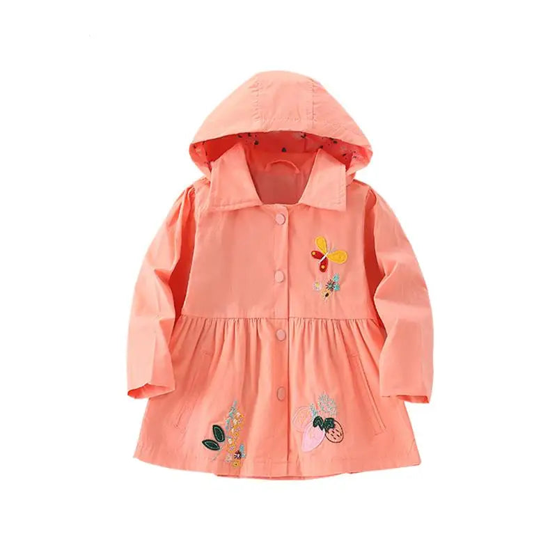 2025 New Children's clothing Baby Girls Jacket Coat Cotton Embroidery Strawberry Hoodie New Tops for Kids Clothes