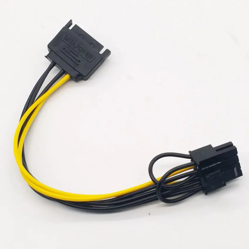 20cm High Speed 15 Pin SATA Male To 8 Pin(6+2) PCI-E Power Supply Cable SATA Cable 15-pin To 8 Pin Cable