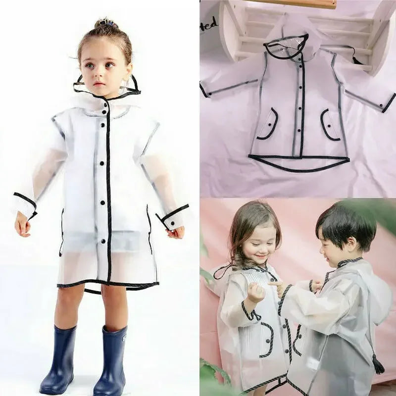 Cute Kids Children Raincoat Outdoor Waterproof Rain Poncho Children Impermeable Rain Coat Boy Girl Student Rainsuit Gift
