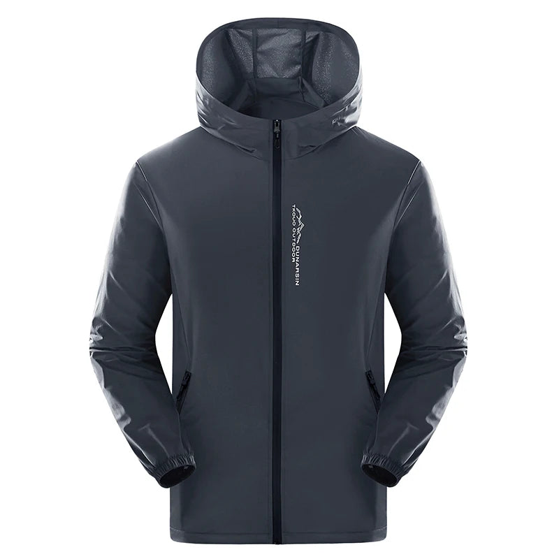 Summer Outdoor Reflective Coats Quick Dry Sun-Protective Thin Jacket Men Hiking Fishing Cycling Hooded Gym Sport Windbreaker