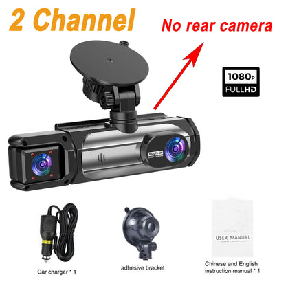 3 Cameraes Dash Cam 1080P Front and rear view camera Night Vision Parking Monit Car DVR 3way Car Video Recorder With Gift