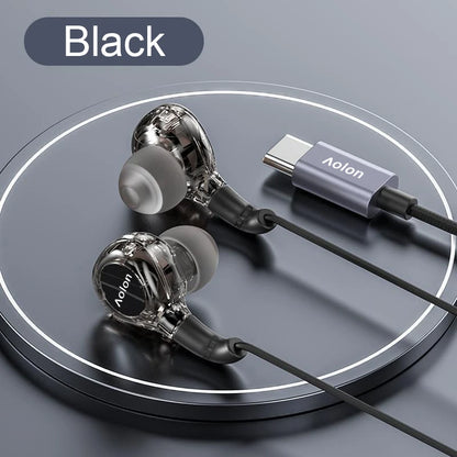 KHwatch RM680＆670 Wired Earphone HiFi Headset 3.5mm＆Type-C Music Earbuds Sport Headphone Bass Stereo Gaming Live Karaoke WithMic