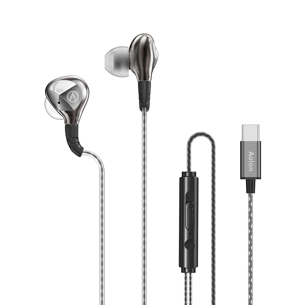 KHwatch RM680＆670 Wired Earphone HiFi Headset 3.5mm＆Type-C Music Earbuds Sport Headphone Bass Stereo Gaming Live Karaoke WithMic