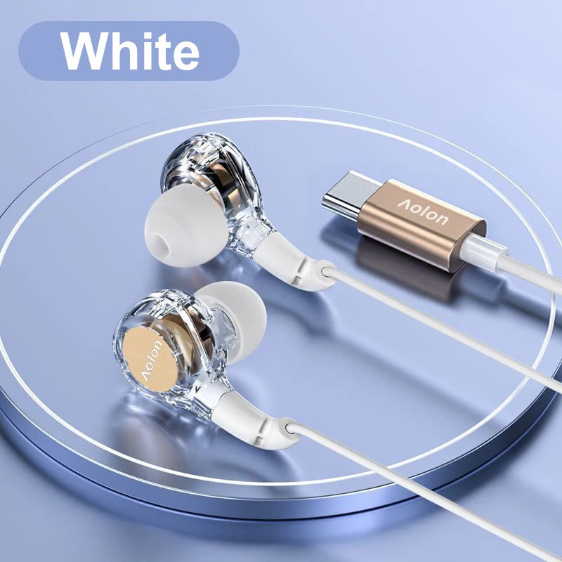 KHwatch RM680＆670 Wired Earphone HiFi Headset 3.5mm＆Type-C Music Earbuds Sport Headphone Bass Stereo Gaming Live Karaoke WithMic