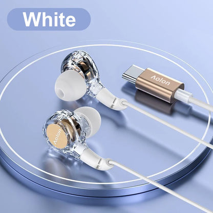 KHwatch RM680＆670 Wired Earphone HiFi Headset 3.5mm＆Type-C Music Earbuds Sport Headphone Bass Stereo Gaming Live Karaoke WithMic