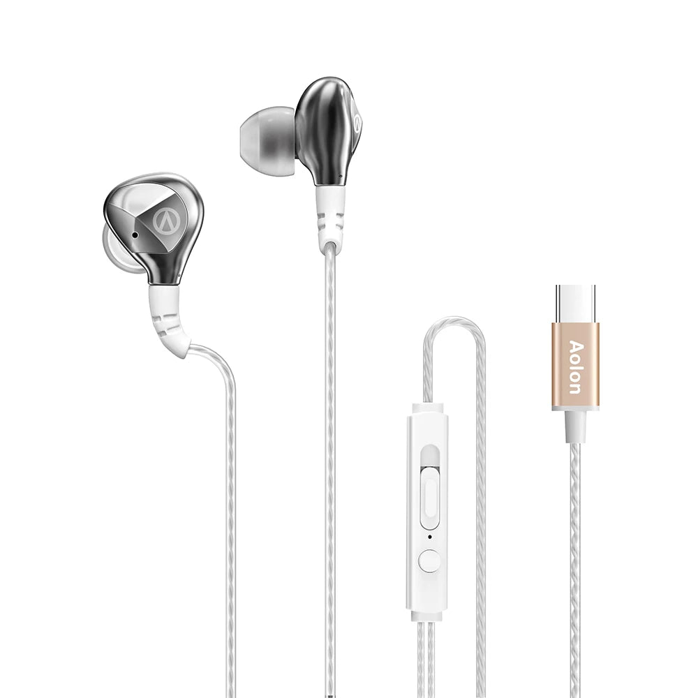 KHwatch RM680＆670 Wired Earphone HiFi Headset 3.5mm＆Type-C Music Earbuds Sport Headphone Bass Stereo Gaming Live Karaoke WithMic