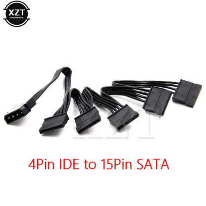 New SATA 15Pin M 1 to 5 SATA 15Pin F Hard Drive Power Supply Splitter Cable Cord for DIY PC Sever 15-pin Power Adapter 60CM