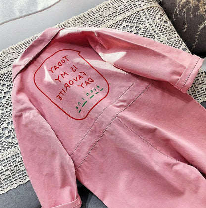 Children Clothing Jumpsuit 2020 Autumn New Cute Girls Casual Letter Tooling Denim Baby Kids Clothes Japanes & Korean Style 1-7 Y