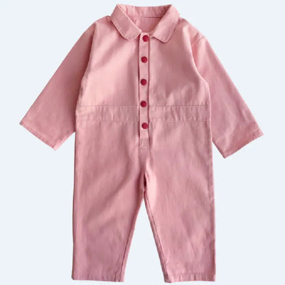 Children Clothing Jumpsuit 2020 Autumn New Cute Girls Casual Letter Tooling Denim Baby Kids Clothes Japanes & Korean Style 1-7 Y