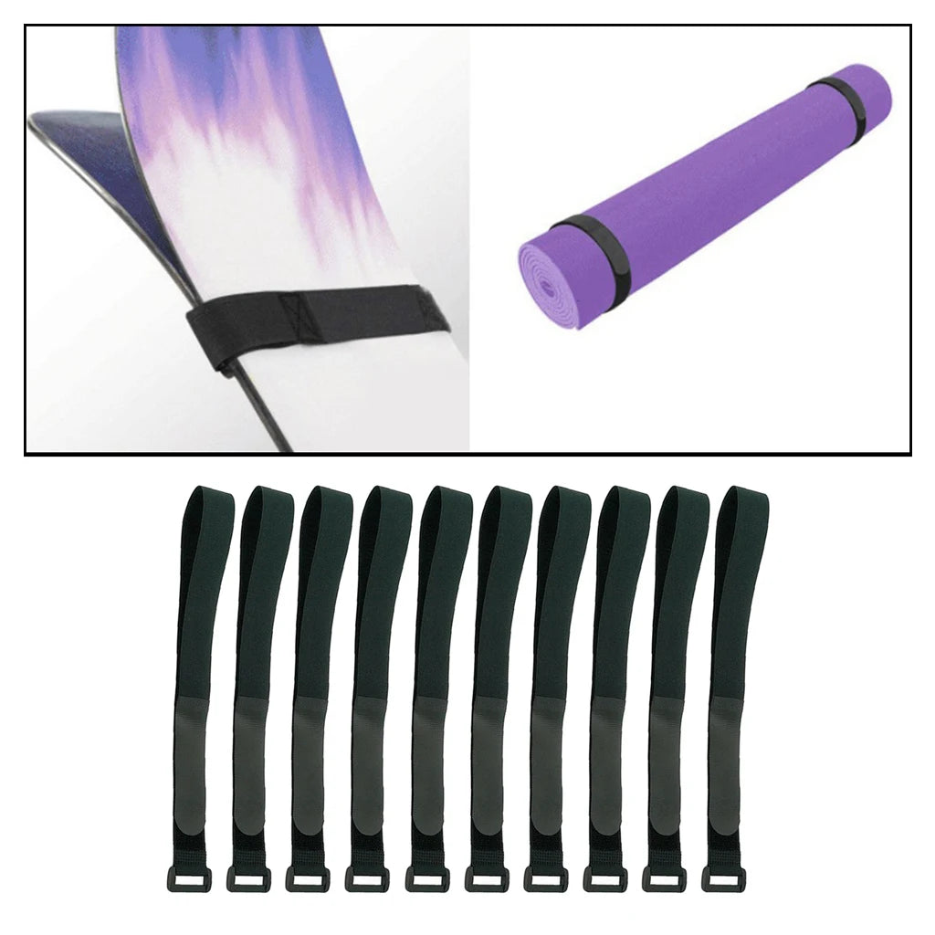 10 Pieces Adjustable Bike Rack Strap Bicycle Wheel Stabilizer Straps  Cable Cord Tie Downs Yoga Mat Bundle Straps