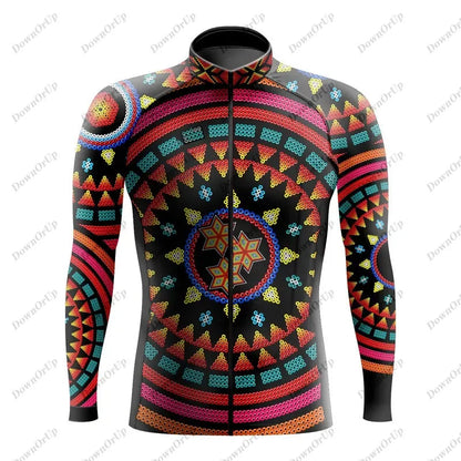 Mexico Aztec Men's Long Sleeve Cycling Jersey Maillot Ciclismo Hombre Equipment BIke ropa Professional Cycling Clothing