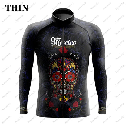 Mexico Aztec Men's Long Sleeve Cycling Jersey Maillot Ciclismo Hombre Equipment BIke ropa Professional Cycling Clothing